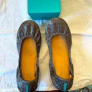 Tieks, size 8, slate grey croc. Selling because they hurt my feet